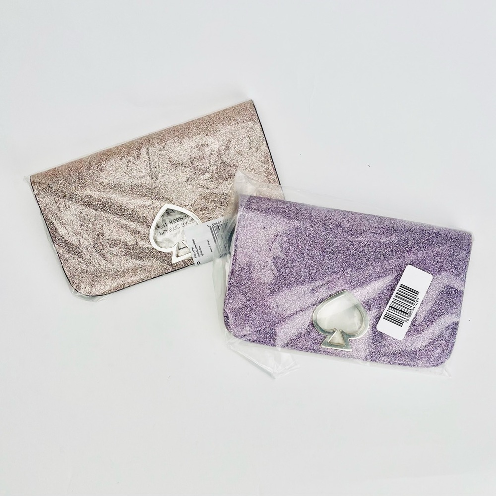 (2) Kate Spade Make it Mine flaps: Rose Gold Glitter and Purple glitter